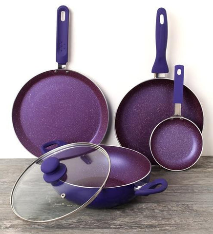 Blueberry Aluminium with Ceramic Coating Cookware Set